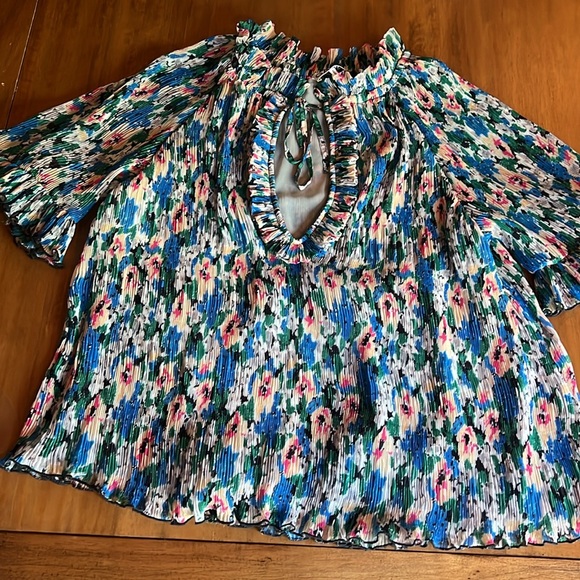 Ganni floral georgette blouse size 34 EUC - Picture 4 of 10